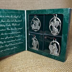 Longaberger Angel Ornaments Set of 4 1999 Boxed Peace Hope Love Joy 71757